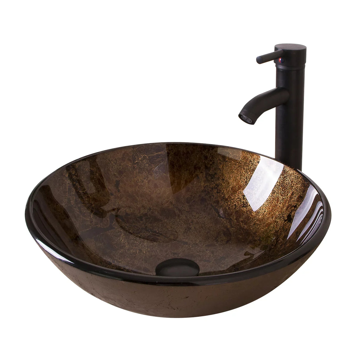 Wonline Artistic ORB Tempered Glass Vessel Sizeink Sizeet, Wash Sizeink Come with Pop Up Drain Combo