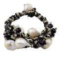 Handmade Jute Rope & 6 Baroque Pearl Boho Bracelet For Women by Isabella Jewelry
