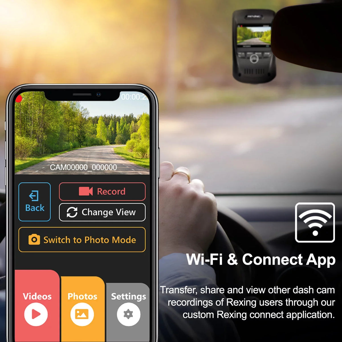Rexing V1 Max 4K 2160P Sizeingle Channel Dash Cam with Wi-Fi & GPSize