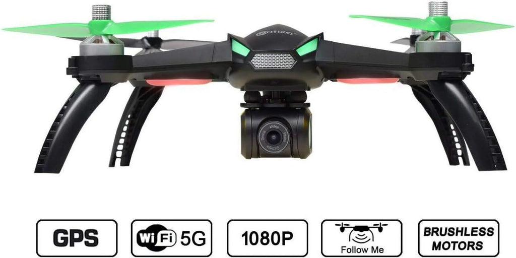 Open Box Contixo F20 RC Remote App Controlled Quadcopter Drone - BLACK/GREEN