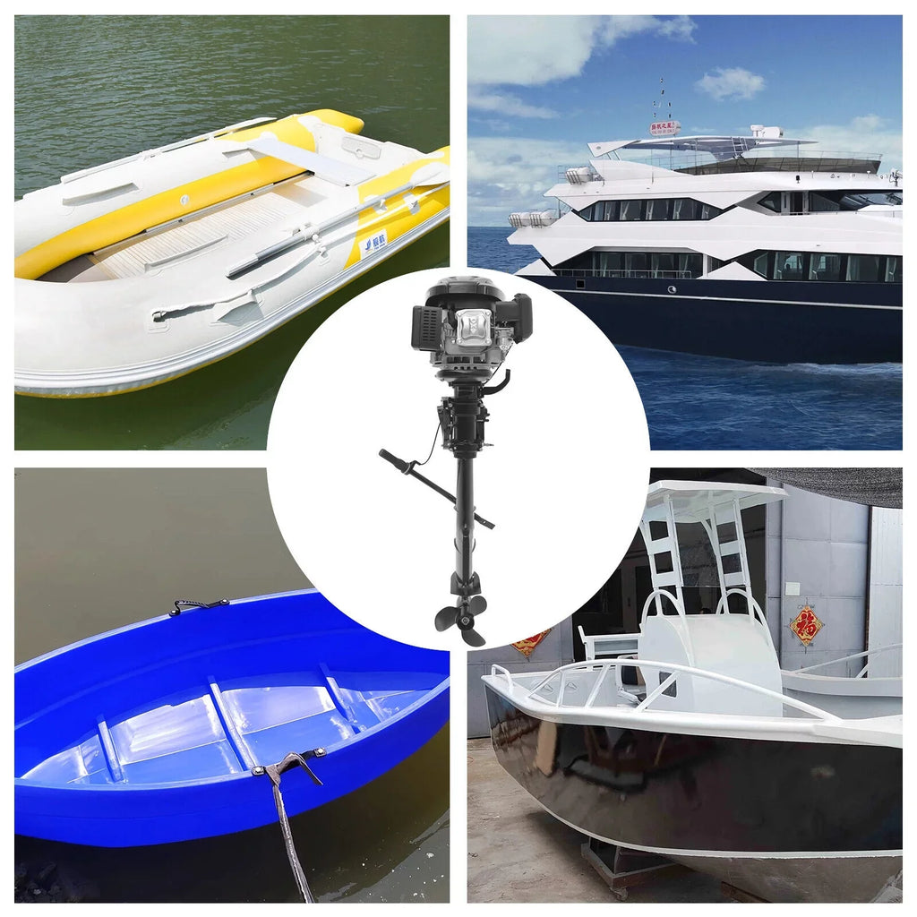 7.5 HP Heavy Duty Outboard Motor Fishing Boat Engine Water Cooling Sizeystem 196CC