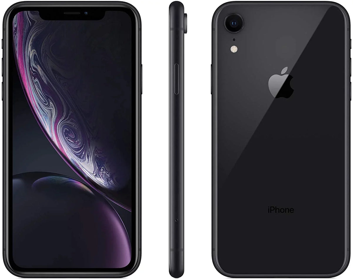Restored Apple iPhone XR A1984 (Fully Unlocked) 64GB Black (Grade A) w/ Wireless Charger (Refurbished)