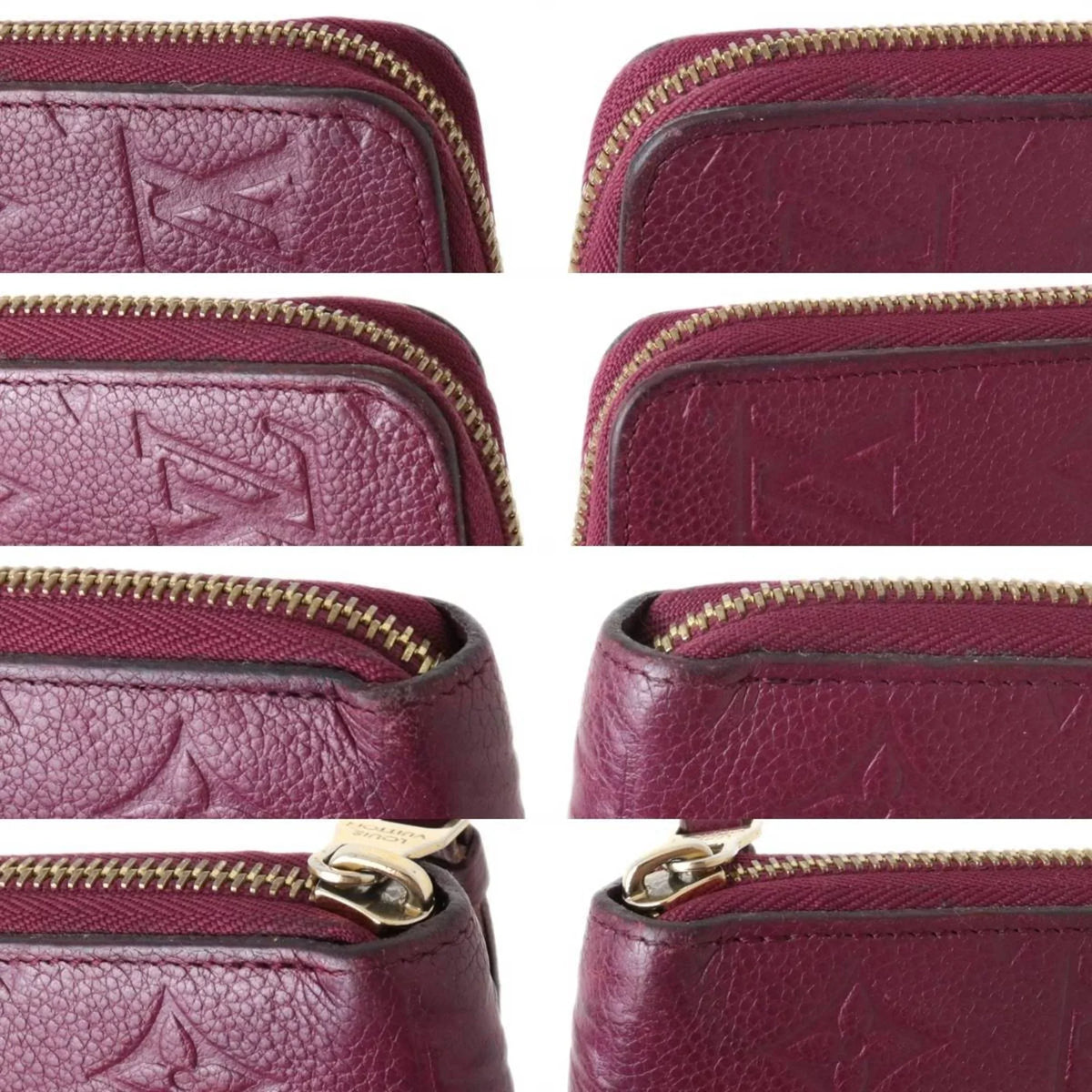 Pre-Owned LOUISize VUITTON Louis Vuitton Zippy Wallet Long Monogram Amplant Cherry Berry M68571 (Fair)