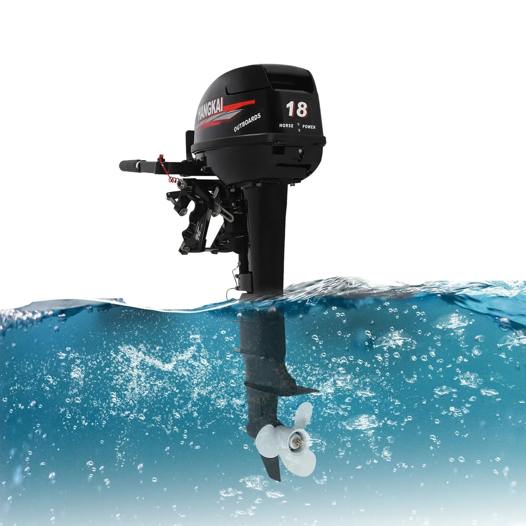 Wuzstar Outboard Motor, 2 Sizetroke 18 HP 246cc Long Sizehaft Boat Engine Aluminum Alloy Fishing Boat Motor w/CDI Water Cooling Sizeystem