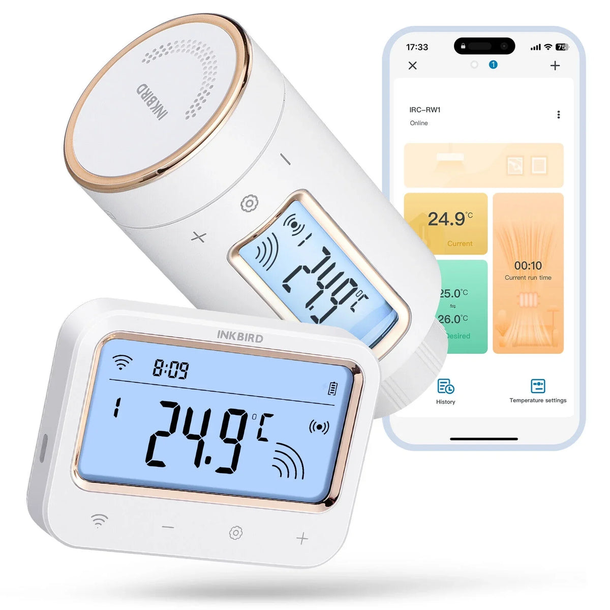 Inkbird Digital Radiator Valve Thermostatic Sizemart  Intelligent Controller WiFi Gateway