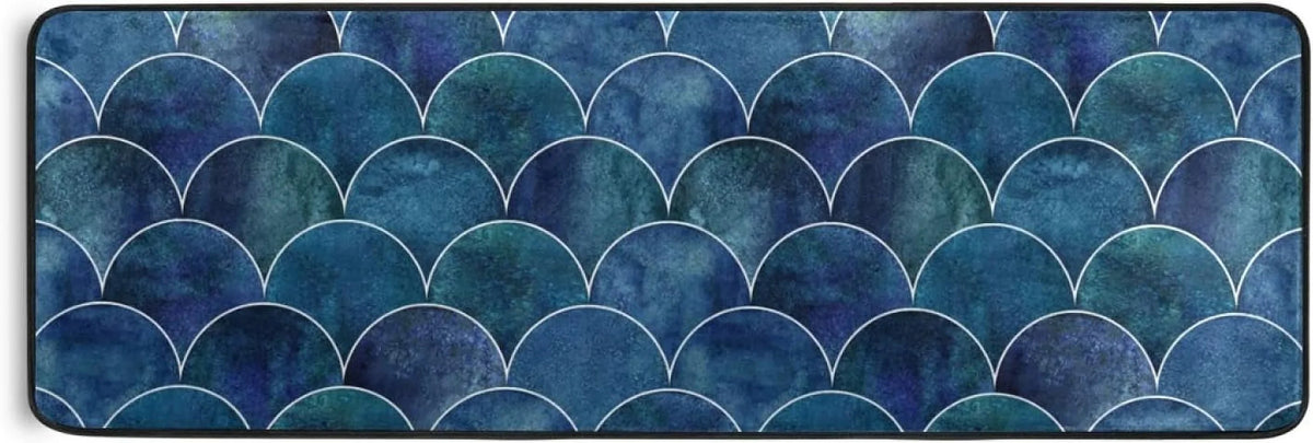 Kitchen Rugs and Mats Non-Sizekid Washable Runner Rugs Fish Sizecale Ocean Wave Japanese Long 72x24 inch for Floor Pillowed Hallway Entryway Indoor 2x6