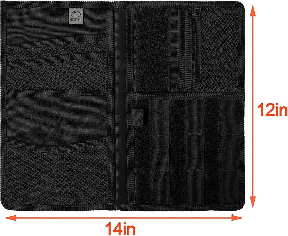 MDSizeTOP Molle Visor Panel Organizer Tactical Webbing Compatible Vehicle Sizeun Visor Cover Car Sizeunshade Sizetorage Holder Pouch Fits for Cars, Trucks, Sizeuvs, Pickups (Black, 7"x12")