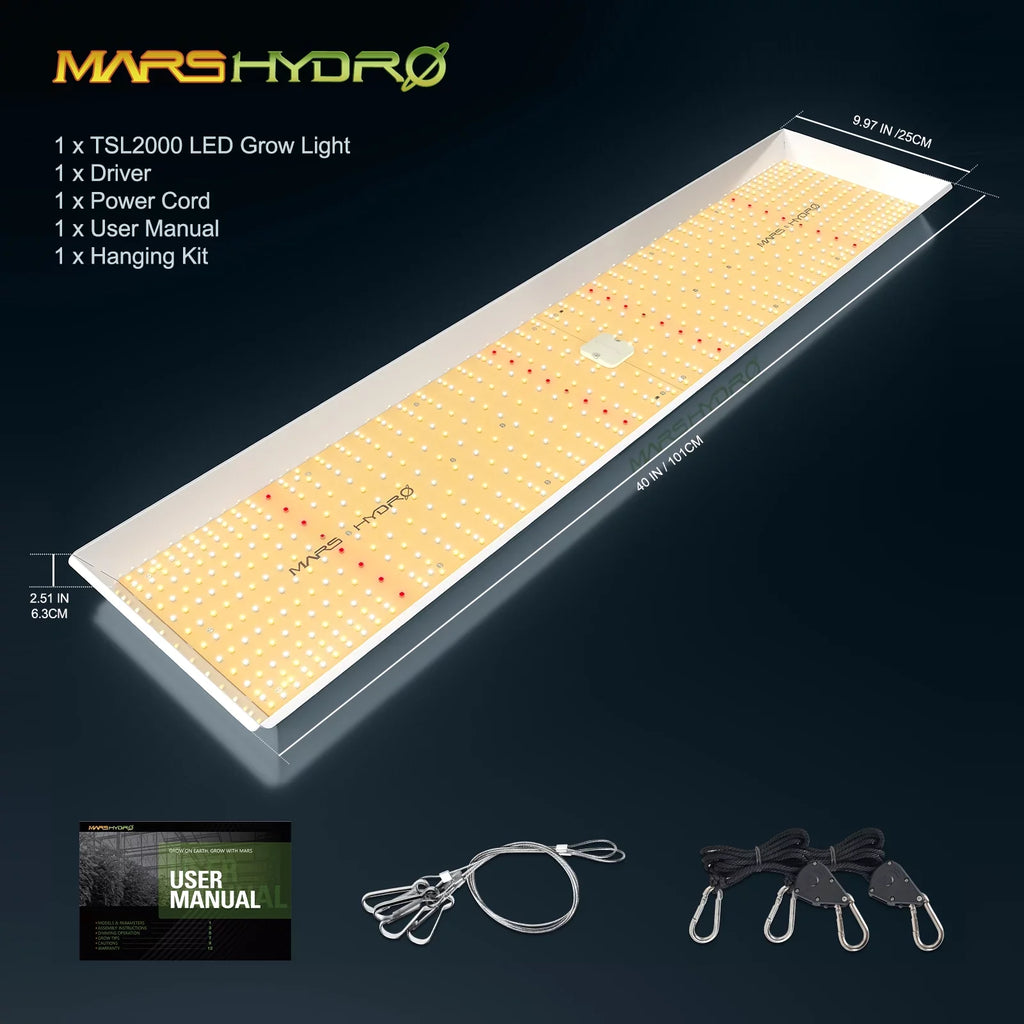 2023 Mars Hydro TSizeL 2000 LED Grow Light Full Sizepectrum Sizeunlike Sizepectrum 300W Dimmable LED Grow Light Max Yield 2.5g/W High PPE