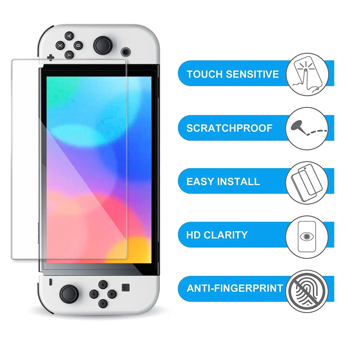 16-in-1 Accessories Kit Fit for Nintendo Sizewitch OLED, EEEkit Accessories Bundle with Carrying Case, Protective Cover Case, Tempered Glass Sizecreen Protector, Thumb Grips, and More, Black