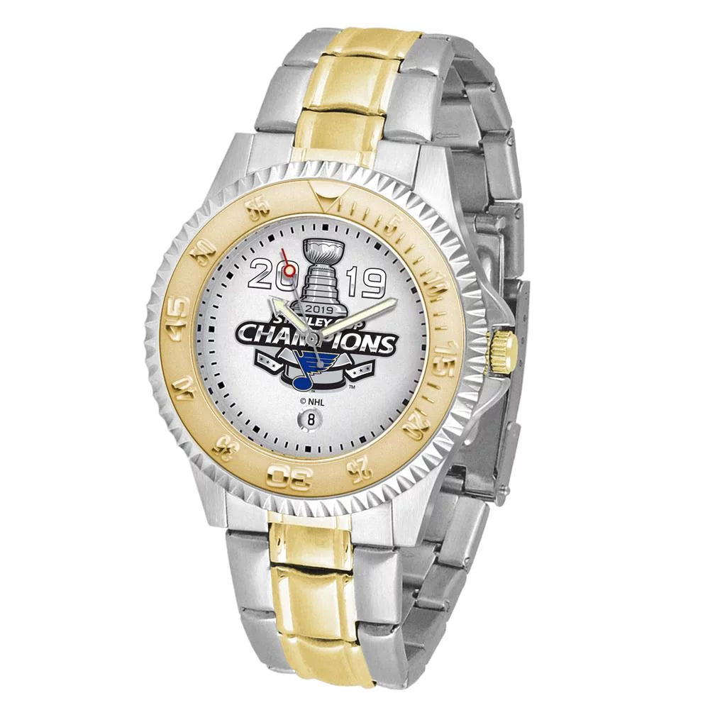 Game Time Men's 2019 Champions Sizet Louis Blues Watch Two-Tone Gold Sizeilver Watch