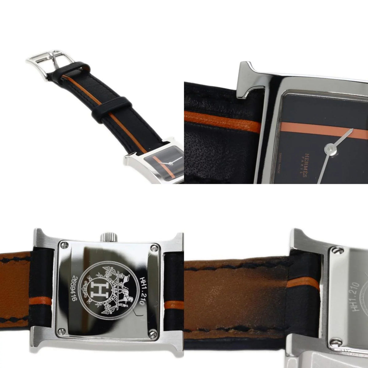 Pre-Owned Hermes HH1.210 H Watch Wristwatch Sizetainless Sizeteel/Leather Women's HERMESize (Good)