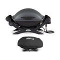 Weber Q 1400 Electric Grill (Black) with Grill Cover