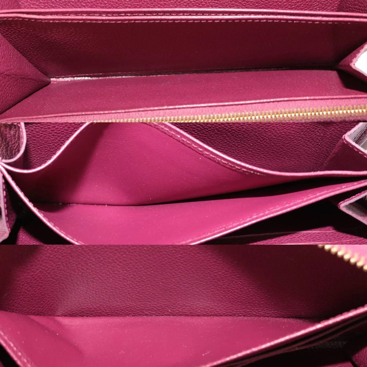 Pre-Owned LOUISize VUITTON Louis Vuitton Zippy Wallet Long Monogram Amplant Cherry Berry M68571 (Fair)