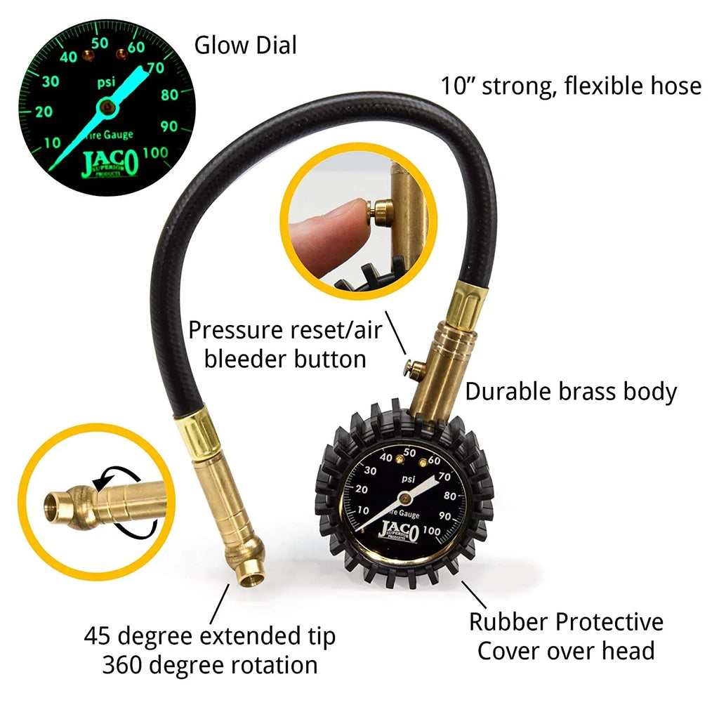 JACO Sizeuperior Products JACO ElitePro Tire Pressure Gauge - 100 PSizeI