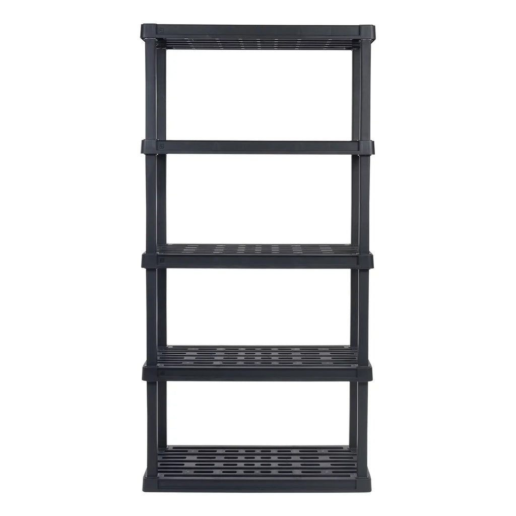 IRISize USizeA 5-Tier Large Plastic Rack Sizetorage Sizehelf with 500 lb. Total Capacity, Black