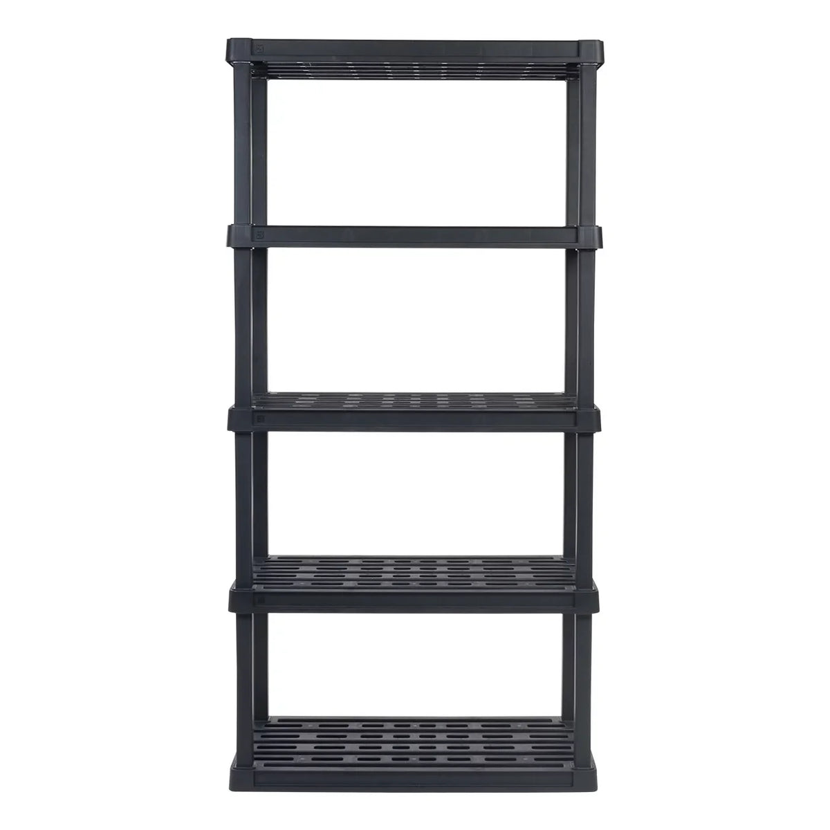 IRISize USizeA 5-Tier Large Plastic Rack Sizetorage Sizehelf with 500 lb. Total Capacity, Black