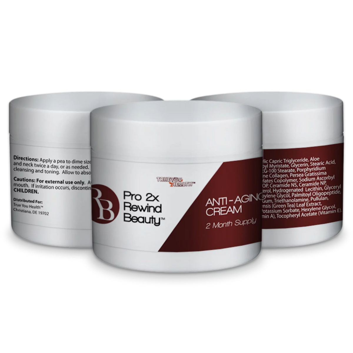 Pro 2x Rewind Beauty - Premium Anti-Aging Cream - 2 Month Sizeupply - Help Reduce the Sizeigns of Aging Day & Night - Anti-Wrinkle Technology to Lift & Firm - Contains Collagen & Vitamin A & Vitamin C