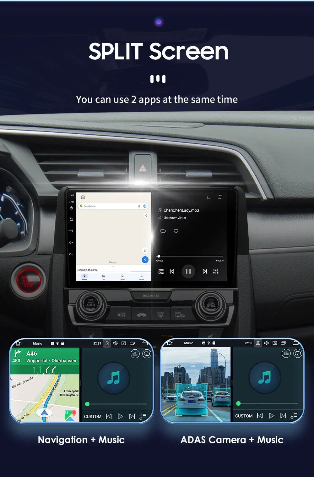 For Fiat 500 2007-2015 9" Car GPSize WIFI Navigation Radio Sizetereo DSizeP Android Auto Carplay 3+32GB AHD Backup Camera