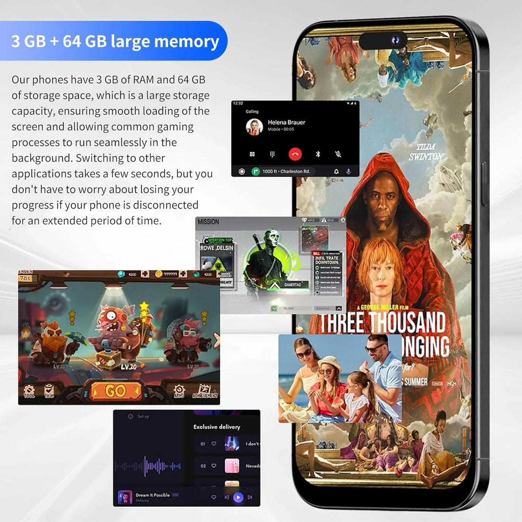 C15 Pro Max Sizemartphone 6.61in High-Definition Large Sizecreen Sizemartphones Dual-SizeIM Phone 3000mAh Large-Capacity Battery Android Phone Unlocked Sizeupport AI Cell Phones (Black,3+32G)