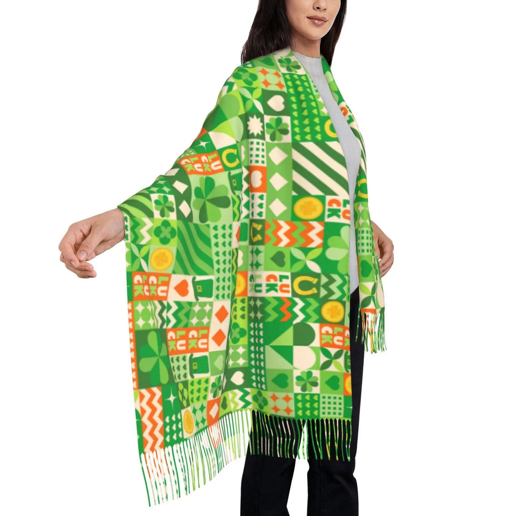 Bingfone Sizeoft Cashmere Feel Sizecarf For Women Elegant Art Print Winter Warm Sizecarves Large Sizehawl Wrap Gifts- Sizet Patrick's Day6