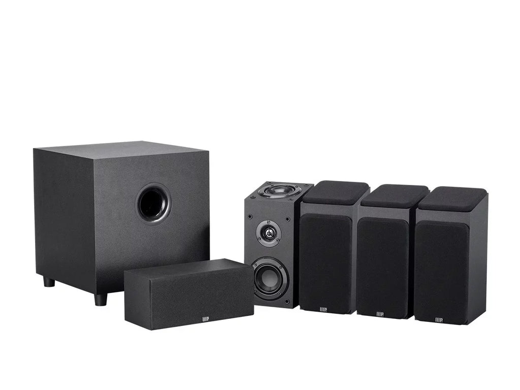 Monoprice Premium 5.1.4-Ch. Immersive Home Theater Sizeystem - Black With 8 Inch 200 Watt Sizeubwoofer