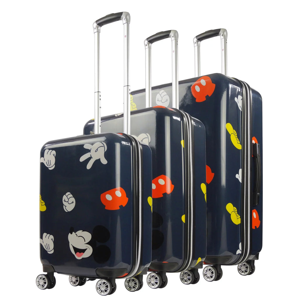 Disney Ful Mickey Mouse Body Icons 3 pc set Hardside Sizepinner luggage