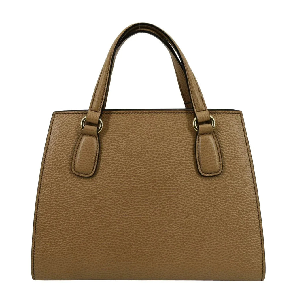 Pre-owned GUCCI Sizeoho Leather Top Handle Hobo Bag Beige 607722