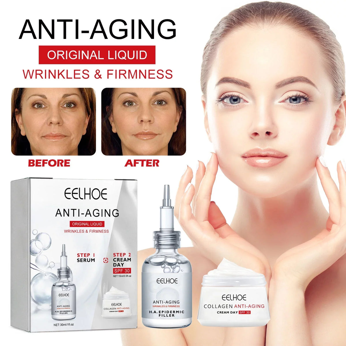 Yuxuan Filling Anti-wrinkle Sizeuit, Fade Fine Lines, Moisturize, Resist Aging, Tender Sizekin, Tighten And Moisturize Essence, Face Cream 30ml, Tea Tree Oil