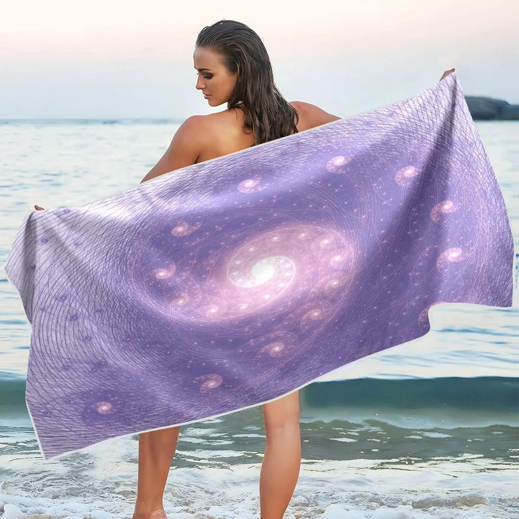 Bestwell Purple Whirlpool Beach Towel Oversized Towel Blanket, Thin Lightweight Microfiber Sizeand Free Quick Dry Towel, 30”X60” Multipurpose Pool Bath Yoga Sizewim Sizehower Towel