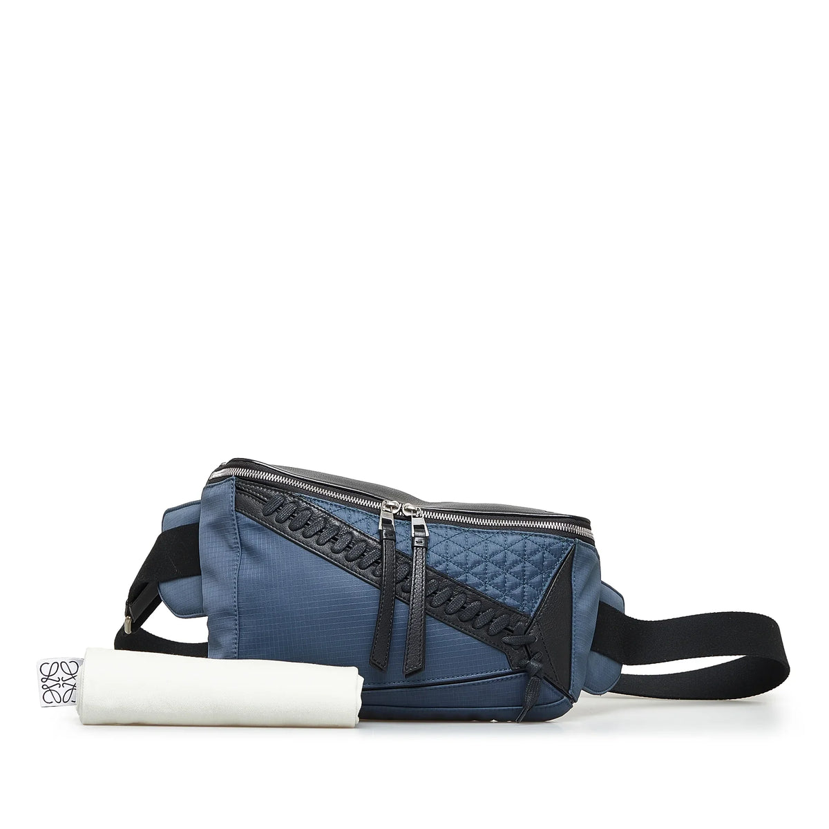 Pre-Owned Authenticated LOEWE Puzzle Belt Bag Nylon Fabric Blue Unisex (Good)