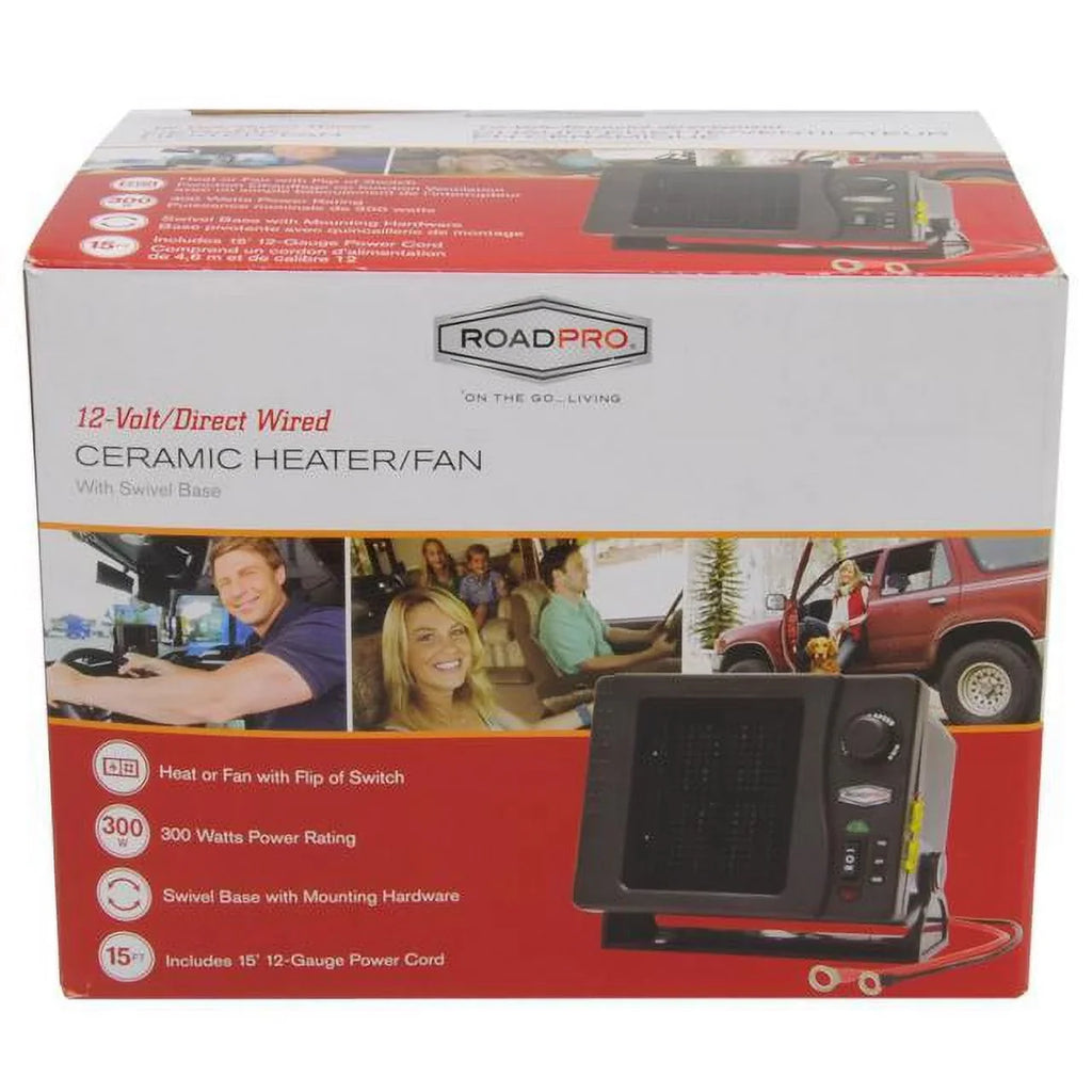 RoadPro RPSizeL-681 12V 300W Ceramic RV Heater & Fan