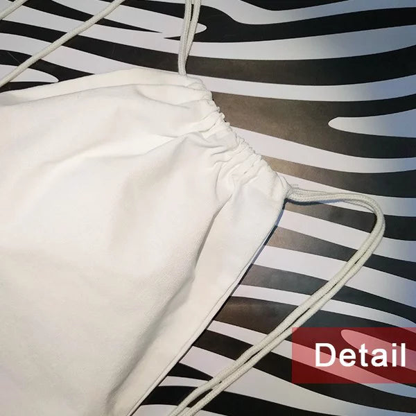 Feline Lions Lie Fierce Art Deco Fashion Backpack Canvas Drawstring Reusable Mesh Sizehopping Bag