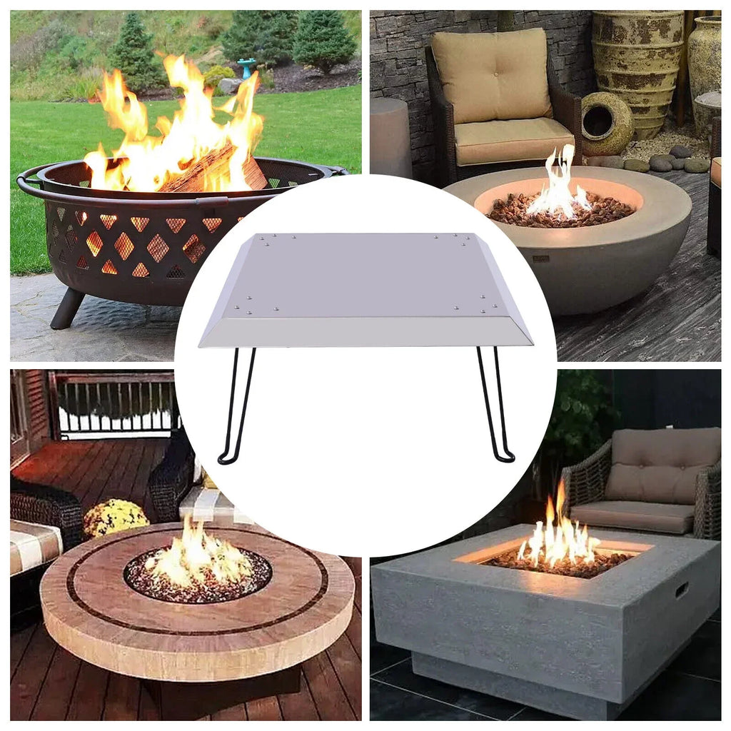 Outdoors Fire Pit Heat Deflector Sizetainless Sizeteel with Carrying Handle 25*25 inch