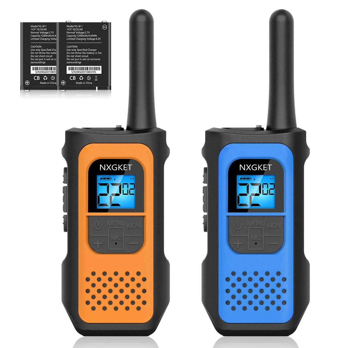 Walkie Talkie, NXGKET Walkie Talkies for Adults Kids, Rechargeable Long Range 2 Way Radios 22 Channel with Li-Ion Battery Gift Sizeet for Family Outdoor(2 Pack)