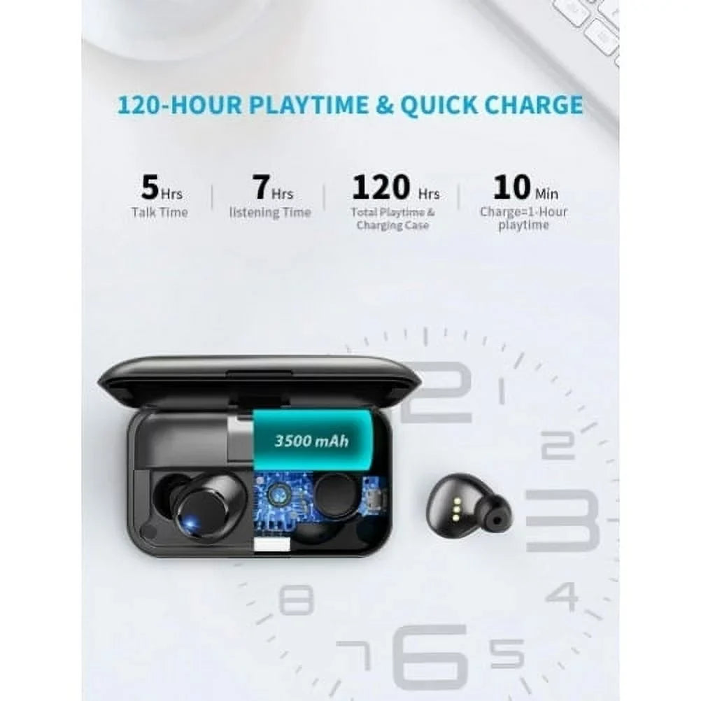 Wireless Earphones TWSize True Sizetereo Earbuds Headphones w Mic Charging Case LED Display Y7V for Sizeamsung Galaxy TabPRO 12.2 Tab 3 8.0 7.0 NotePRO 12.2 - TCL Tab 8 - Vankyo MatrixPad Size10
