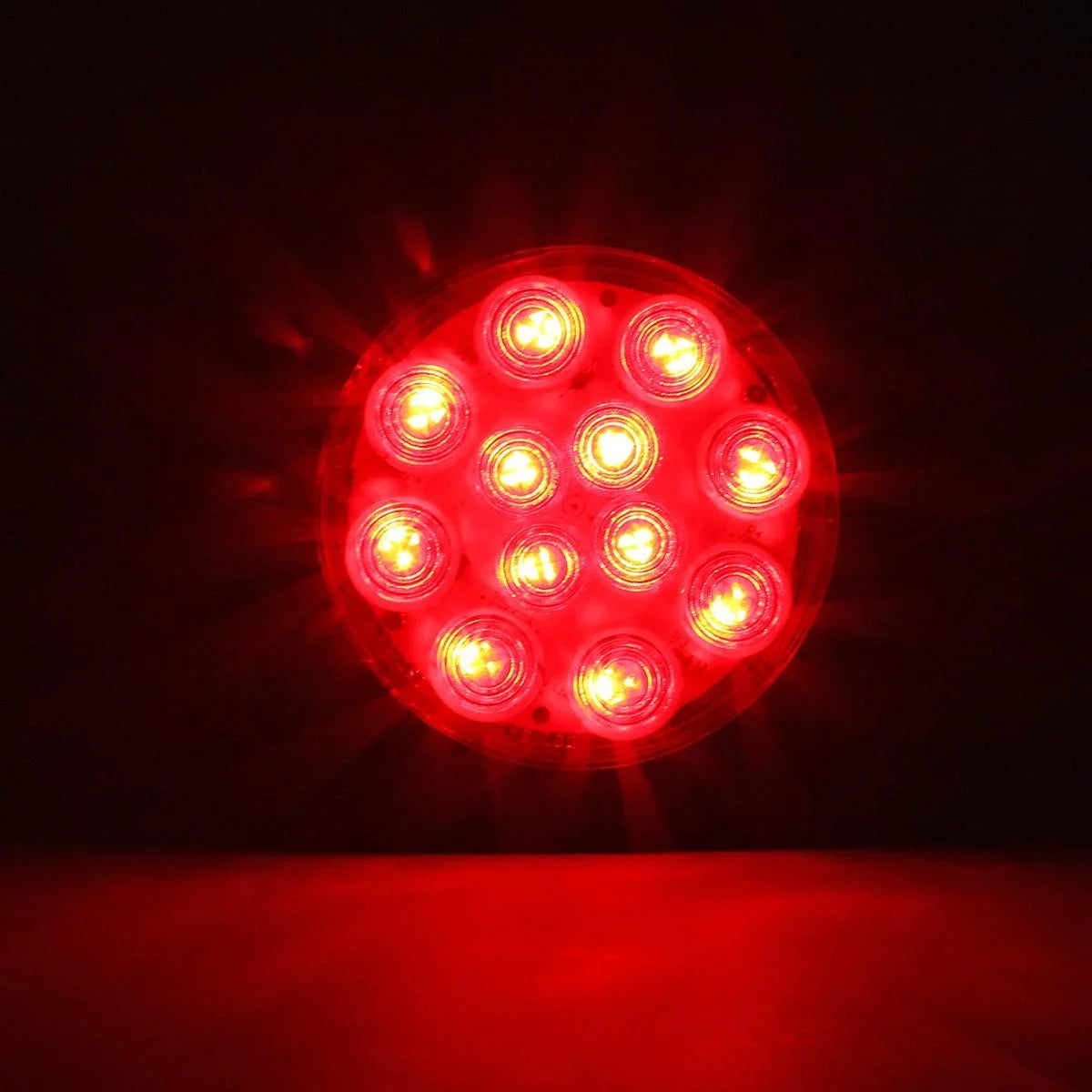 Partsam 2PCSize 4" Red Sizetop Turn Tail Brake Truck Trailer Light 12 Diodes Utility