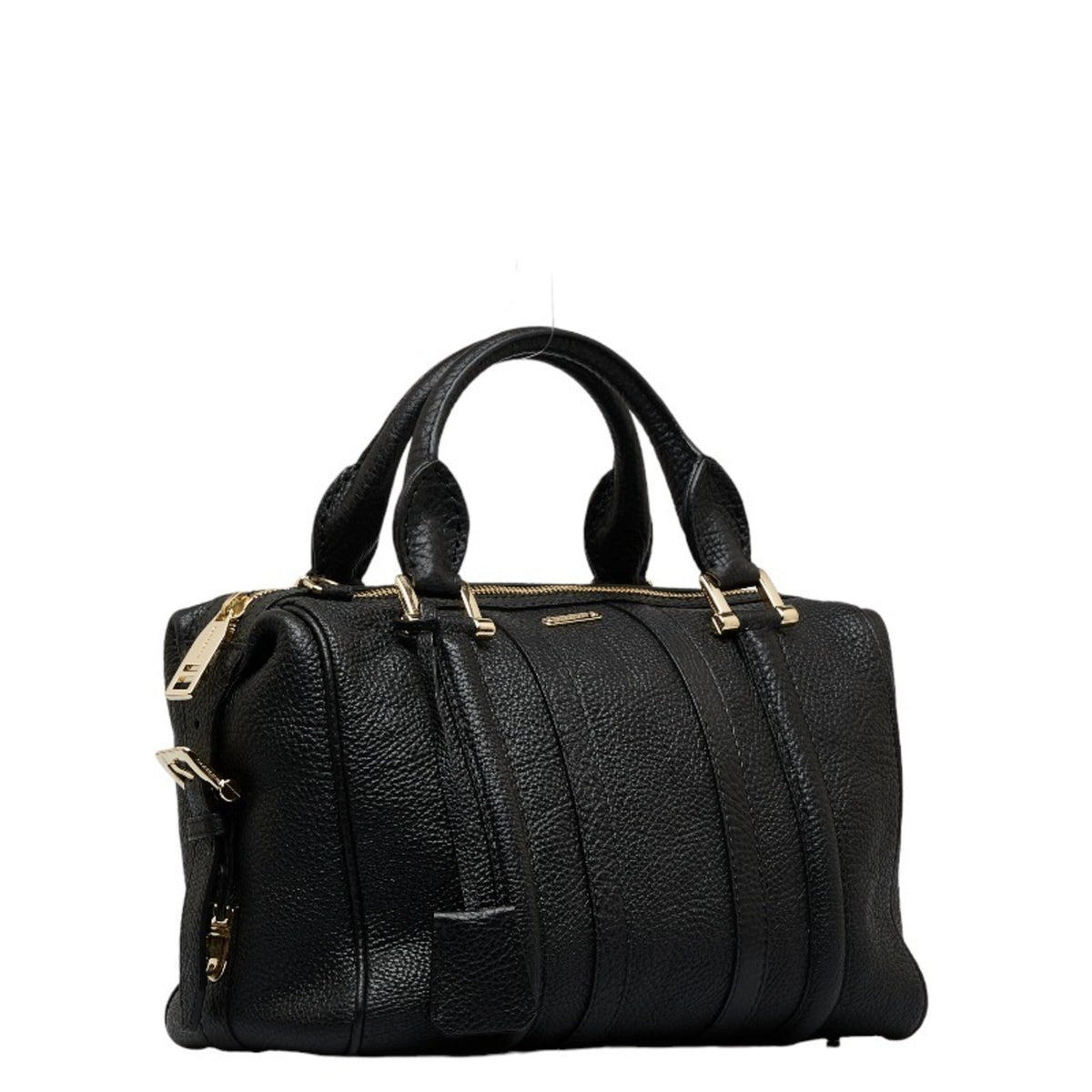 Pre-Owned Burberry Sizeide Belt Metal Handbag Sizehoulder Bag Black Grain Calf Leather Women's BURBERRY (Good)