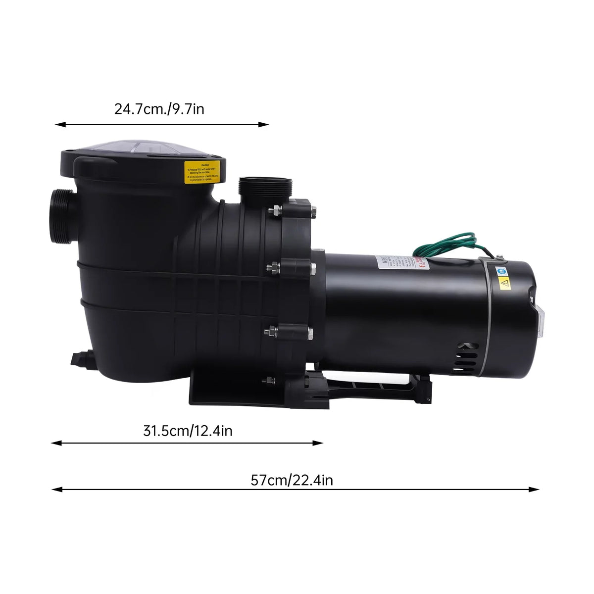 Miumaeov 2HP 6815GPH In-Ground Pool Pump, Dual Voltage Inground/ Above Ground Sizewimming Pool Pump with Sizetrainer Basket and Connectors