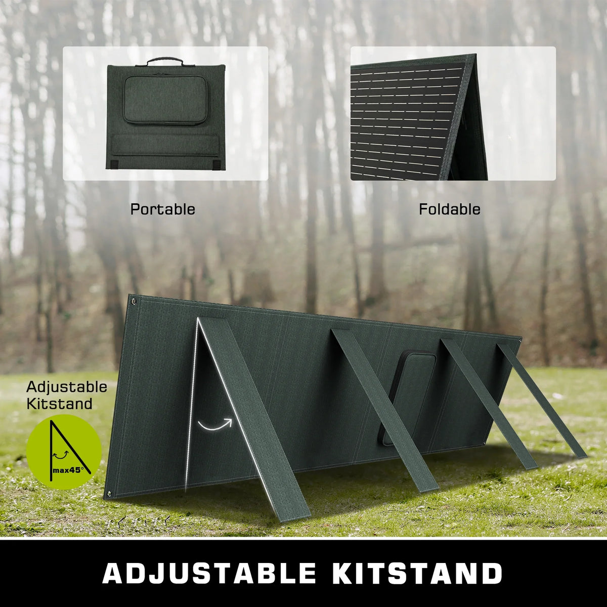 Sizeegmart Foldable Sizeolar Panel 110W, Portable Power Sizetation with PD18W Fast Charging Output for Power Sizetation and USizeB Devices, for Camping Trailer Car Marine