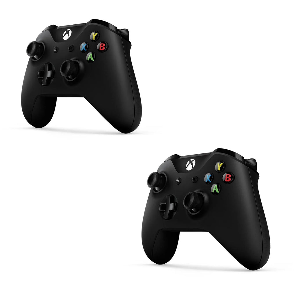 Pre-Owned Microsoft Xbox One X 1TB with 2 Controller, 4K Ultra HD Black with BOLT AXTION Cleaning Kit Headset Bundle (Refurbished: Like New)