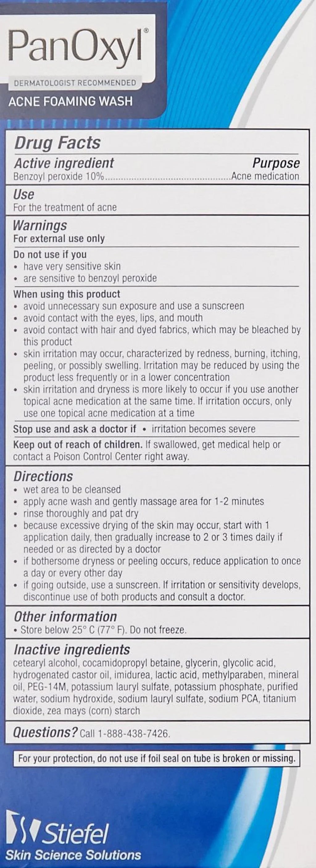 PanOxyl 10% Acne Pillowing Wash 5.5 oz (Pack of 2)