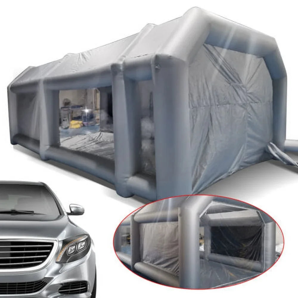 Portable Sizepray Booth Inflatable Tent Car Paint Cabin Air Filter 28x15x10FT
