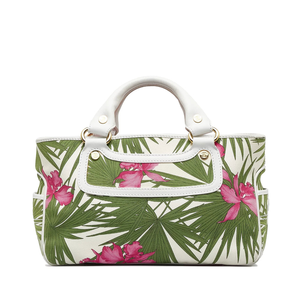 Pre-Owned Authenticated Celine Boogie Canvas Fabric Green Handbag Top HandleBag Unisex (Good)