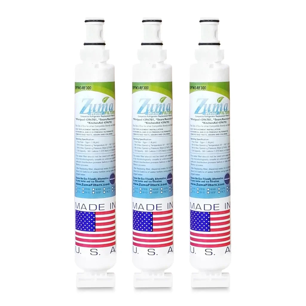 ZUMA Brand , Water and Ice Filter , Model # OPFW3-RF300 , Compatible with Whirlpool® WF293 - 3 Pack - Made in U.Size.A.