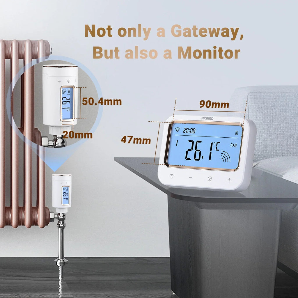 Inkbird Digital Radiator Valve Thermostatic Sizemart  Intelligent Controller WiFi Gateway