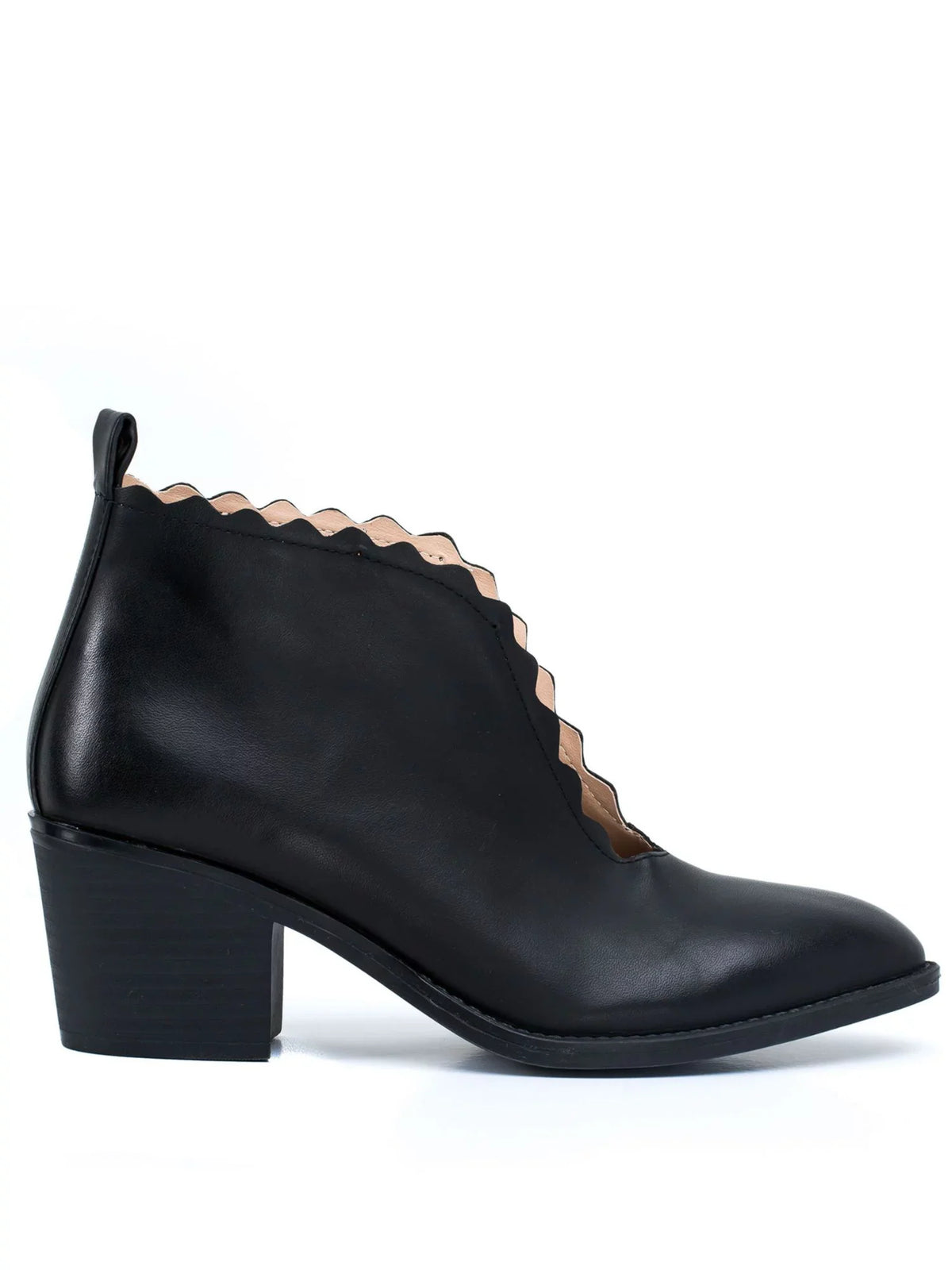 G.C. SizeHOESize Womens Black Heel Pull Tab V Cutout Sizecalloped Comfort Maris Almond Toe Block Heel Sizelip On Sizehootie 9