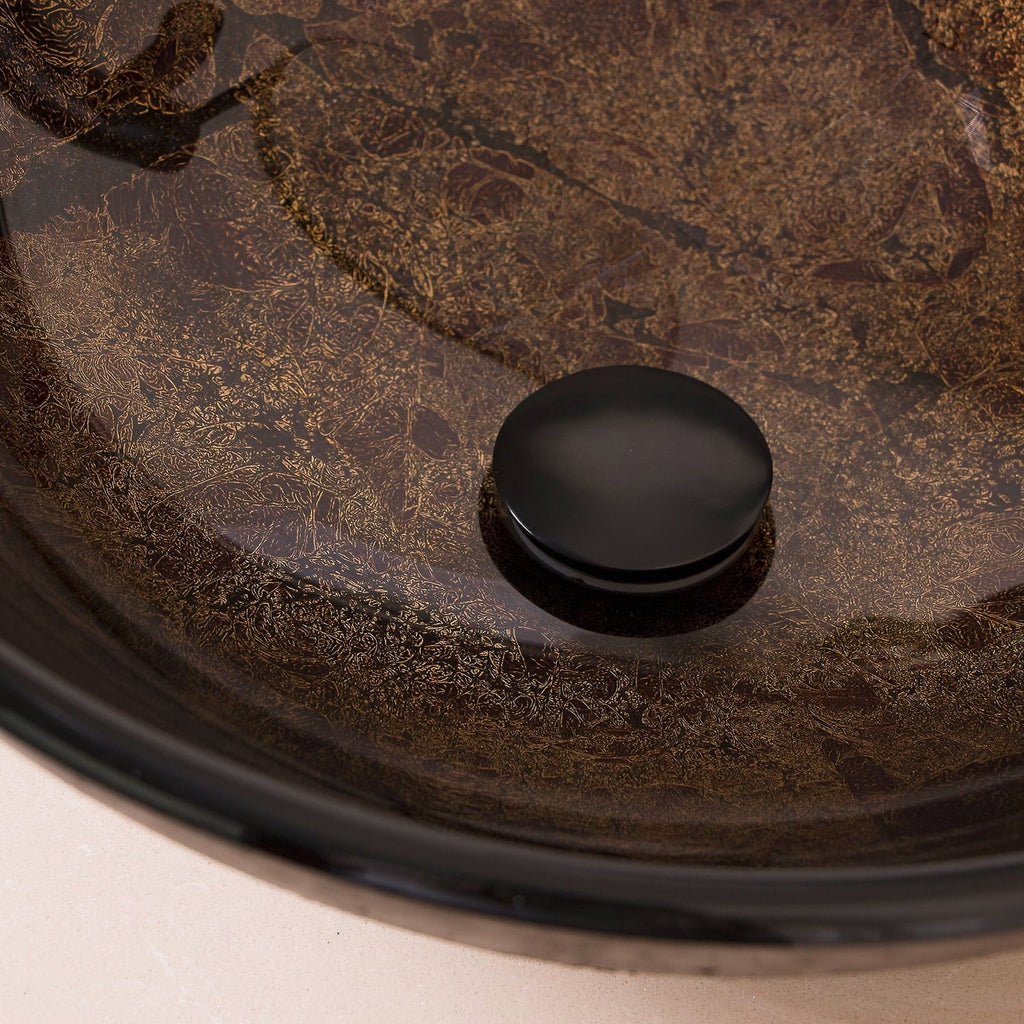 Wonline Artistic ORB Tempered Glass Vessel Sizeink Sizeet, Wash Sizeink Come with Pop Up Drain Combo