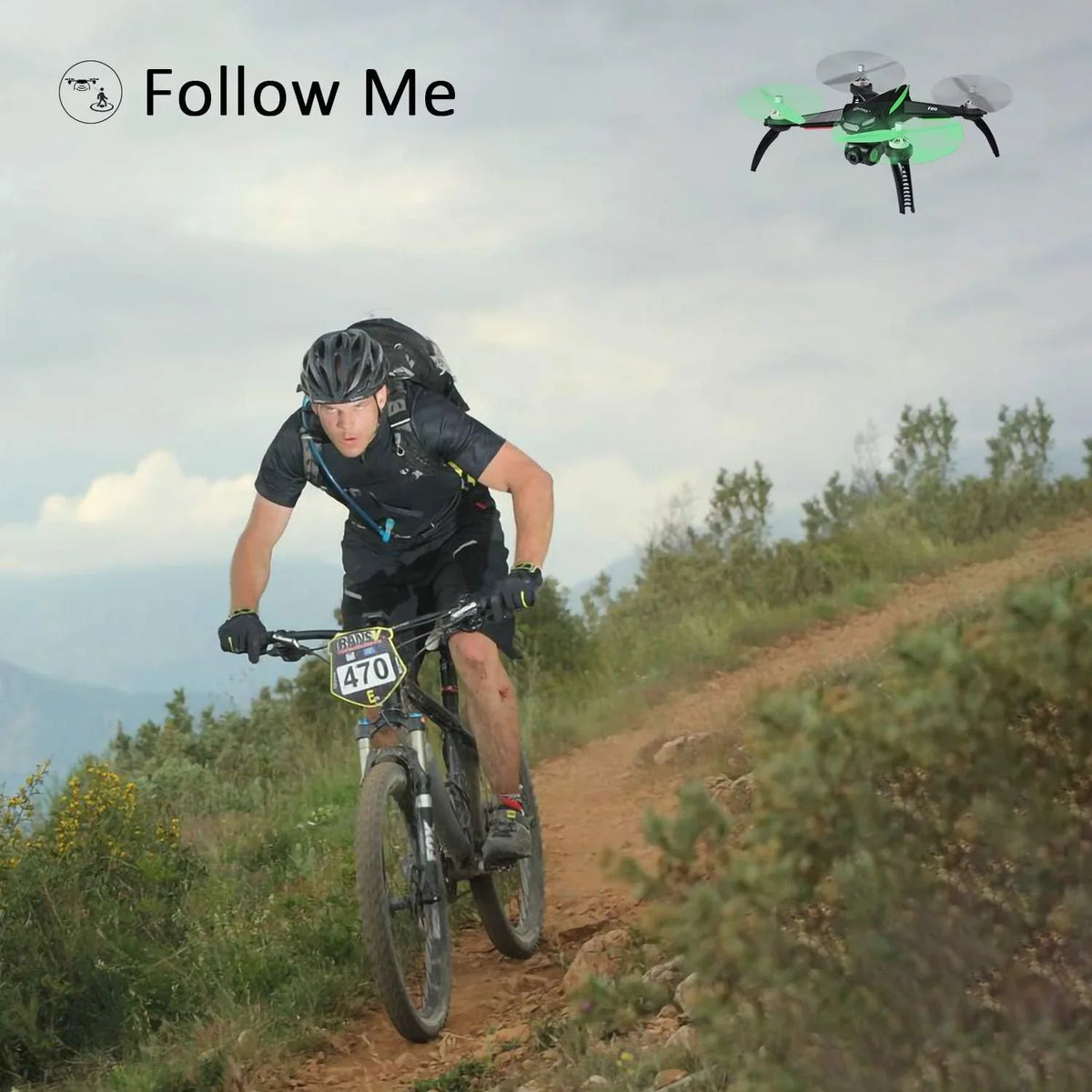 Open Box Contixo F20 RC Remote App Controlled Quadcopter Drone - BLACK/GREEN