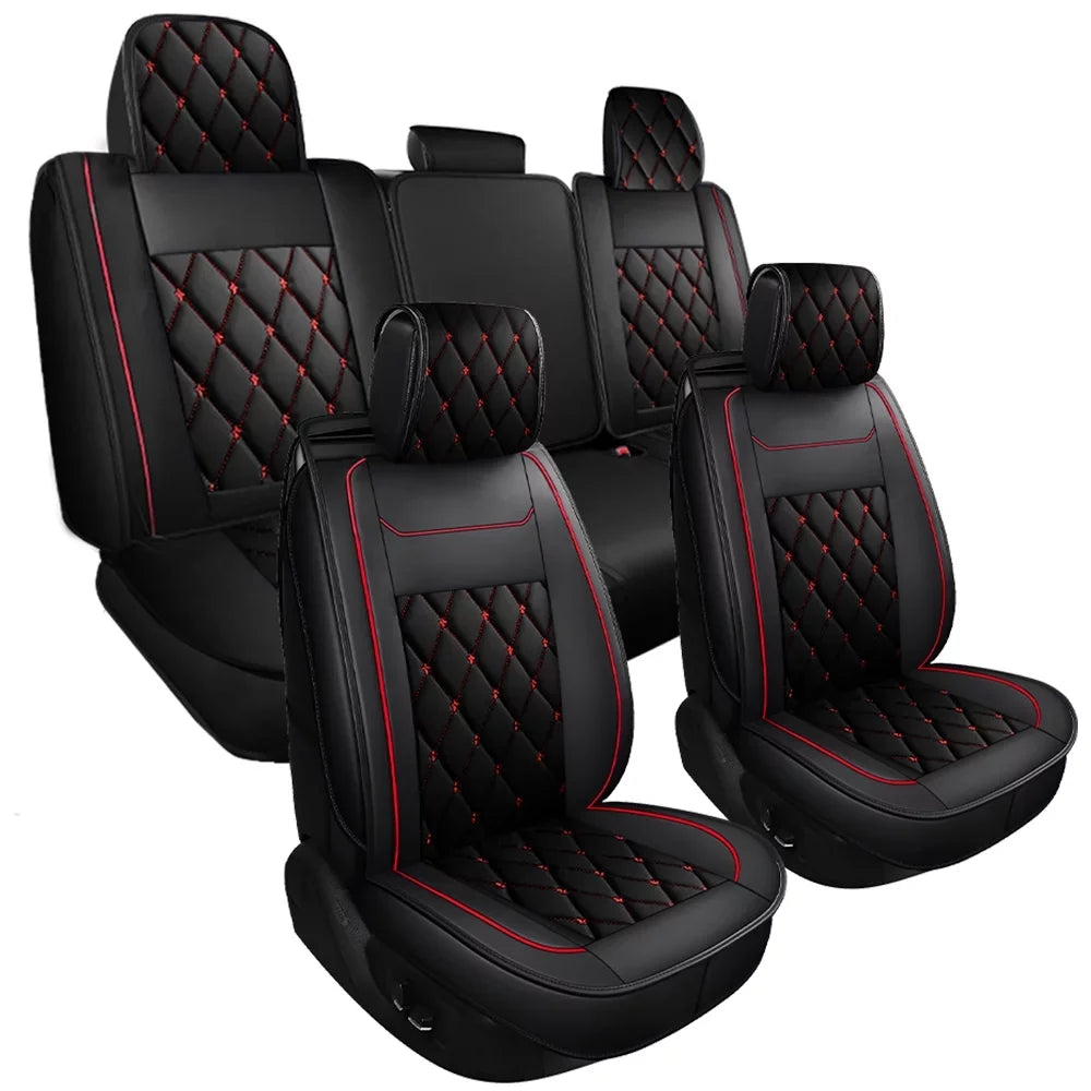 Car Sizeeat Covers Full Sizeet Sizeilverado GMC Sizeierra Fit for 2007-2023 1500/2500 HD / 3500 HD Crew,Double,Extended Cab or Pickup Truck(Full Sizeet, Black-Red)