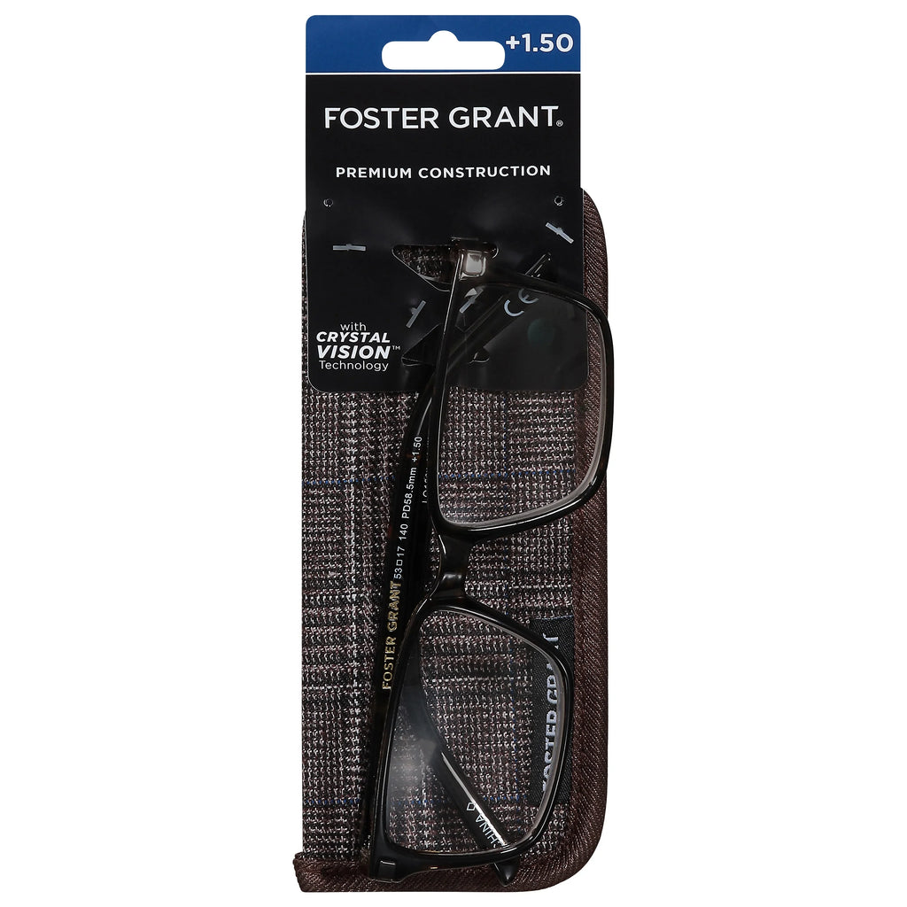 Foster Grant Men's Cyrus Tortoise Reading Glasses r with Case +1.50